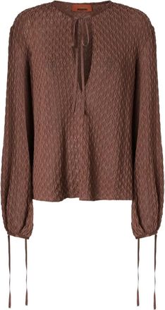 Missoni Top con collo lavallière - Marrone