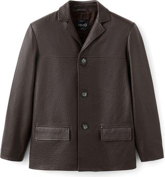 Mango Faux Leather Jacket in Brown at Nordstrom, Size X-Large