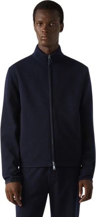 Ermenegildo Zegna Hoodies & sweatvesten, Heren, Blauw, M, Katoen, Full Zip Sweatshirt