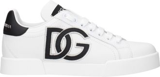 Dolce & Gabbana Sneakers Portofino Frauen Leder weiß/schwarz