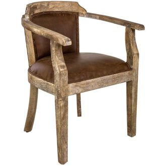 Wanderlust Deco Sill&oacute;n Tapizado De Madera Marr&oacute;n 57x58x85