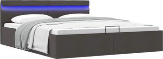 vidaXL Vidaxl - Cama Canap&eacute; Hidr&aacute;ulica De Almacenaje Sin Colch&oacute;n Gris 160x200cm