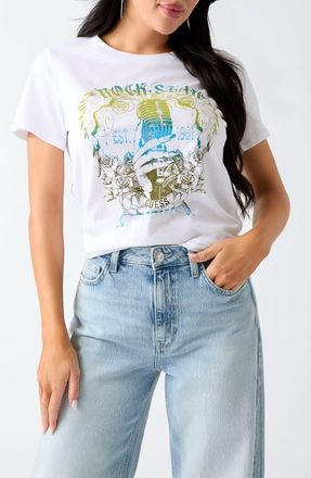 Guess Rock Star Graphic T-Shirt in White at Nordstrom, Size X-Large