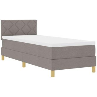 vidaXL Cama Box Spring Con Colch&oacute;n Con Colch&oacute;n Taup&eacute; 80 X 200 Cm Tela Vidaxl