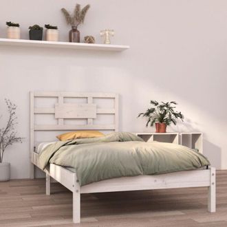 vidaXL Bed Frame without Mattress White 90x190 cm Single Solid Wood vidaXL
