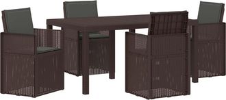 vidaXL Conjunto De Comedor De Jard&iacute;n 5 Uds. Marr&oacute;n Y Antracita Pp Vidaxl