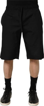 Dolce & Gabbana Korte Broeken, Heren, Zwart, M, Katoen, Katoenen Bermuda Shorts