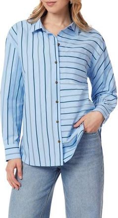 Scotch & Soda Oversize Button-Up Shirt in Cerulean Multi Pinstripe at Nordstrom Rack, Size X-Small