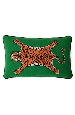 Jonathan Adler Safari Needlepoint Pillow in Emerald at Nordstrom, Size 12X20