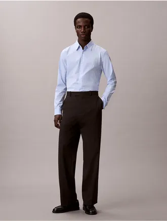 Calvin Klein Mens Cotton Stretch Gingham Slim Button-Down Shirt - Blue - 2XL