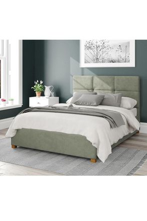 Aspire Home Accents Caine Upholstered Ottoman Storage Bed, Plush Velvet Fabric in Duck Egg Blue | Size: Super King