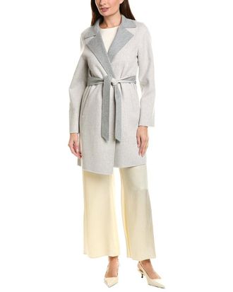 Sofiacashmere Doubleface Notch Lapel Wool & Cashmere-Blend Coat