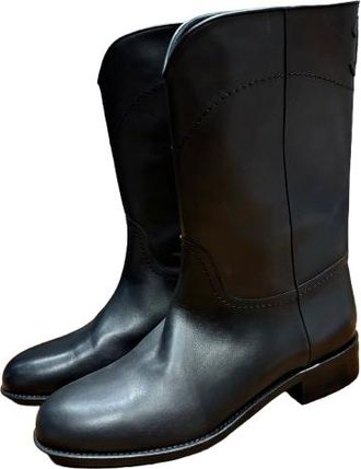 Chanel Black Leather CC Boots Size 40