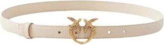 Pinko Pinko, Accessoires, Dames, Wit, M, Leer, Love Berry H2 Belt