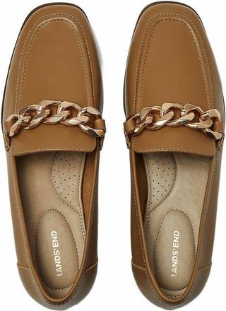 Lands End Chain Leather Loafers in Honey Beige Leather at Nordstrom, Size 8.5