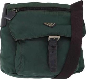 Prada Pre-owned Vintage Cross Body Bag - Dames - Vintage Schoudertas - Groen - ONE Size - Nylon - Vintage