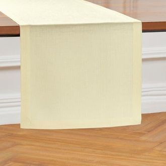 Solino Home Linen Table Runner for Dining Table, Holiday and Everyday Table Decor - Diana in Creamy Ivory at Nordstrom, Size X-Small