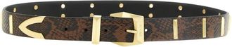 Pinko Leren Riem - Dames - Riemen - Bruin - S - Leer - Accessoires