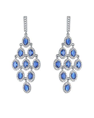 Genevive Silver Cz Drop Earrings