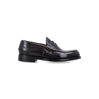 Green George Green George - Gepolijste Leren Penny Loafers - Heren - Schoenen - Zwart - Maat: 41 EU Leer