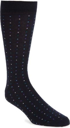 Nordstrom Mini Dot Cotton Blend Dress Socks in Navy at Nordstrom