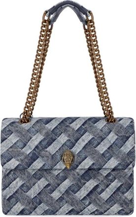 Kurt Geiger Large Kensington Soft - Dames - Schoudertassen - Blauw - ONE Size - Katoen - Tassen