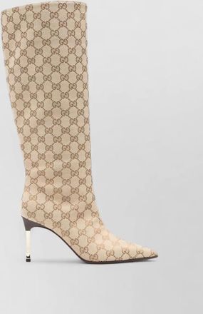 Gucci knee length stiletto heel pointed toe boots