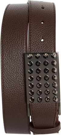 Christian Louboutin Funky Empire Calfskin Leather Belt in Cosme/Gun Metal at Nordstrom, Size 115