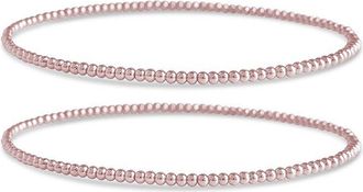 Sterling Forever 14K Gold Beaded Stretch Bracelet Set