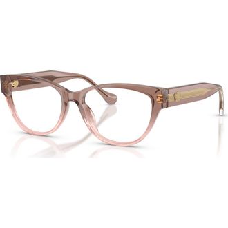 Versace 52mm Cat Eye optical glasses in Tortoise at Nordstrom