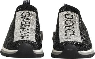 Dolce & Gabbana Black Silver Slip On Sorrento Sneakers Womens Shoes