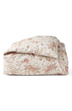 Coyuchi Sea Bloom Print Duvet Cover in Natural/praline at Nordstrom, Size King/california King