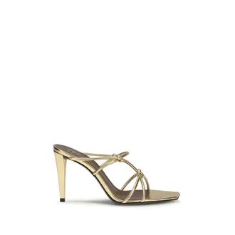 Giuseppe Zanotti Gold Calf Leather Bos Taurus Stiletto Heel Womens Sandals
