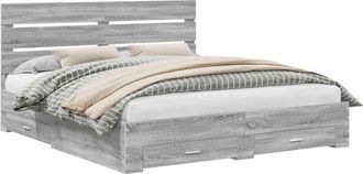 vidaXL Estructura De Cama Con Caj&oacute;n Gris Sonoma 200 X 200 Cm Vidaxl