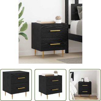 vidaXL Comodino con cassetto - Armadio da Notte con cassetto Rovere Nero 40 x 35 x 47,5 cm