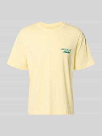 Jack & Jones Jack & Jones T-Shirt mit Label-Print in Hellgelb, Gr&ouml;&szlig;e XXL