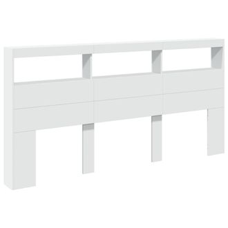 vidaXL Cabecero De Cama Con Luz Led Blanco 200x17x102 Cm Vidaxl