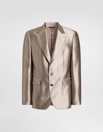 Dolce & Gabbana Sicilia Light Single-breasted Silk Shantung Jacket - Man Suits And Blazers Beige Silk 44