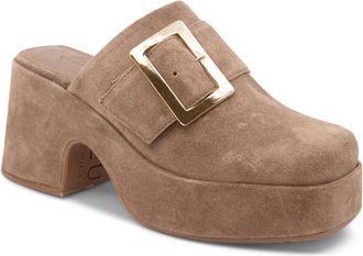 Chocolat Blu Womens Haze Buckle Mule In Toffee Suede