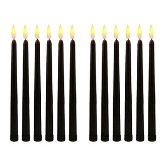 OEM 12 Velas Led Negras De Cumplea&ntilde;os, Velas Led Amarillas Sin Llama A Pilas Para El D&iacute;a De Todos Los Santos