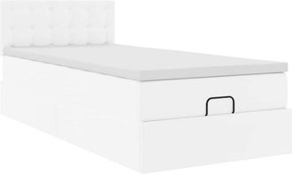 vidaXL Estructura Cama Otomana Colch&oacute;n Blanco Puro 80x200cm Vidaxl