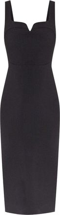Victoria Beckham sleeveless midi dress - women - Polyester/Polyamide/Virgin Wool/Elastane/Polyamide - 10 - Black