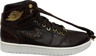 Nike Air Jordan 1 Retro High Croc Embossed OG Pinnacle Sneakers in Brown Leather
