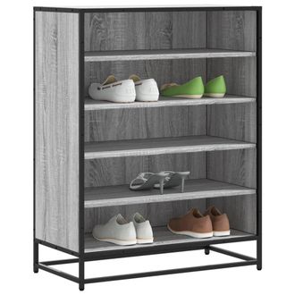 Berkfield Home Shoe Cabinet Grey Sonoma 75x38x97.5 cm Engineered Wood & Metal