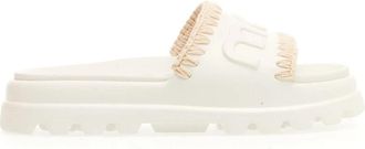 Mou Rubberen Slippers - Dames - Sandalen - Wit - 40 EU - Schoenen