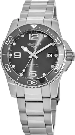 Longines HydroConquest Automatic 41mm Grey Dial Ceramic Bezel Mens Watch L3.781.4.76.6
