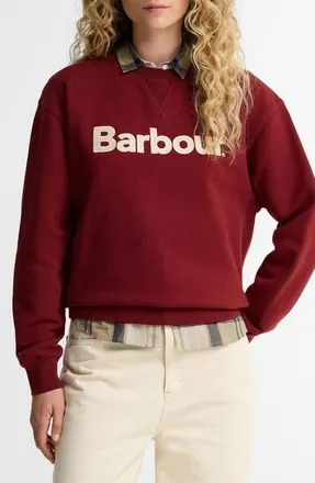 Barbour Hartland Graphic Sweatshirt in Cranberry Red at Nordstrom, Size 10