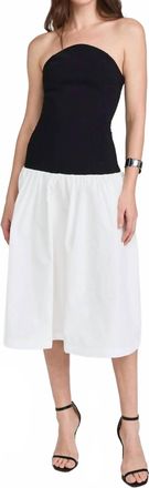 Amanda Uprichard Valencia Midi Dress In Black/white