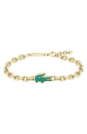 Lacoste Arthor Crocodile Chain Bracelet in Gold at Nordstrom