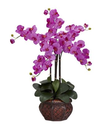Nearly Natural Phalaenopsis With Decorative Vase Silk Flower Arrangement